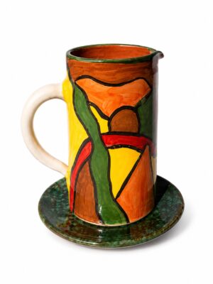 Carafe multicolore + assiette