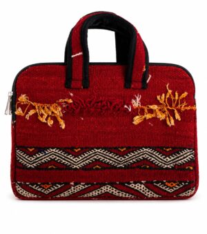 Sac à PC portable (motif rouge fleuri)
