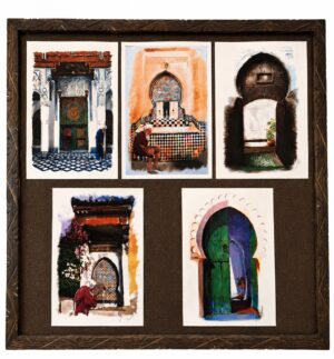 Tableau cadre motifs berbères (5 portes collées) 82 × 84 cm